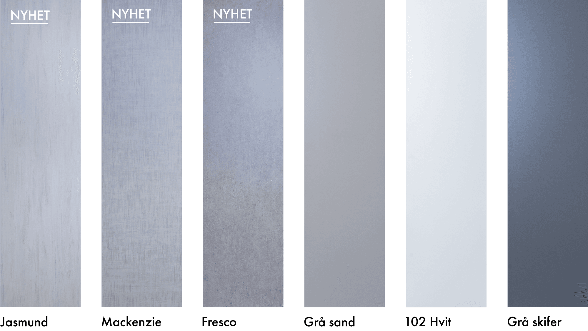 Utvalg farger eliteX veggplater.