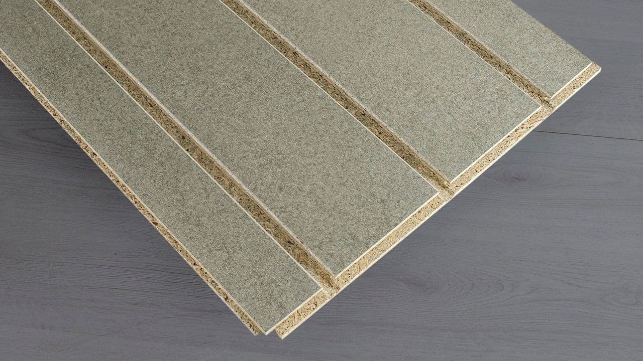 Nærbilde av Arbor Thermogulv sponplate.